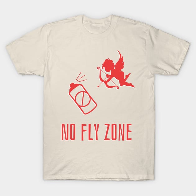 Cupid: No Fly Zone T-Shirt by bluerockproducts